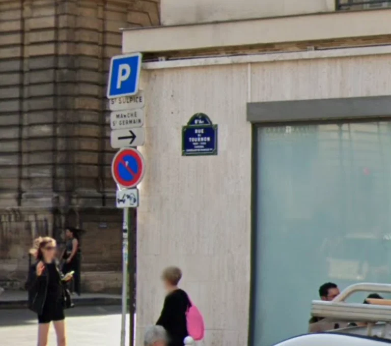 Rue De Tournon Parisian Street Sign Replica, detail