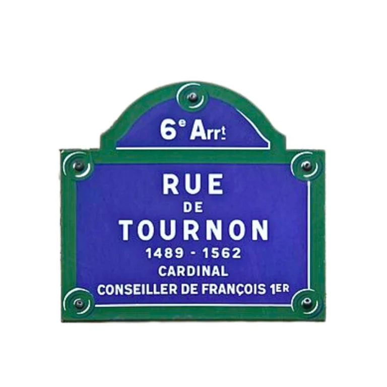 Rue De Tournon Parisian Street Sign Replica