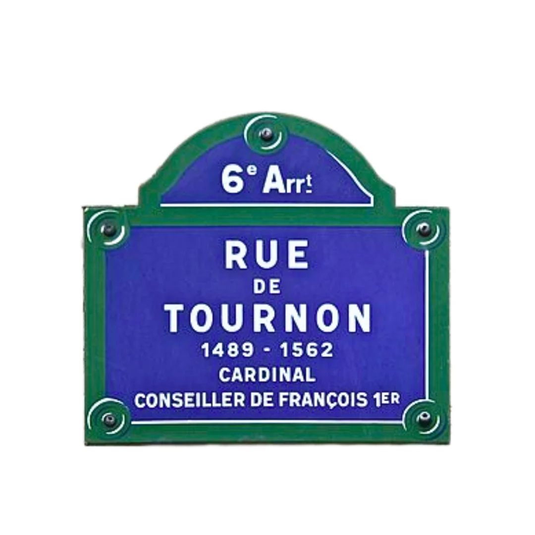 Rue De Tournon Parisian Street Sign Replica