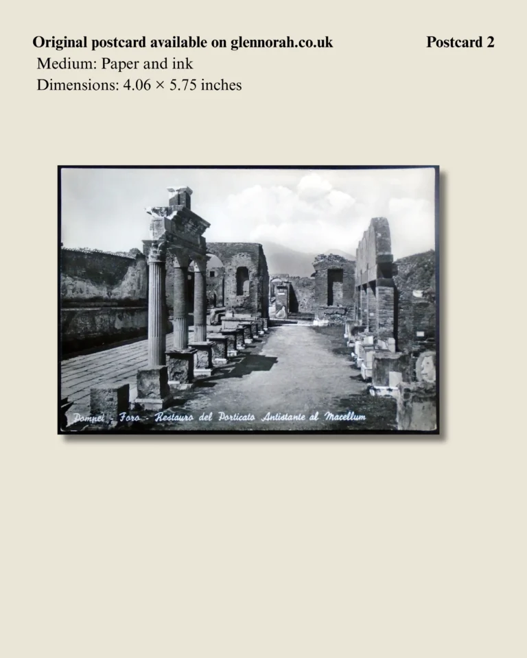 Postcard 2: Pompeii, Italy – Macellum Ruins (1960 Print Run), detail