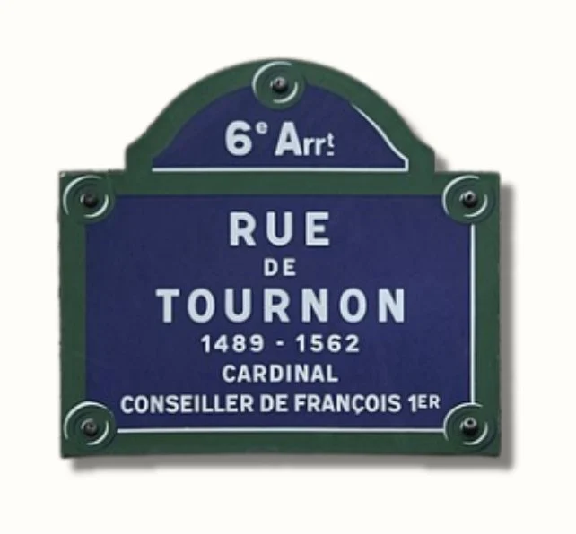 Rue de Tournon street sign, Paris 6e